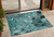 2' X 3' Teal Black and Gray Abstract Washable Indoor Outdoor Area Rug