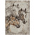 3' X 5' Beige And Gray Horse Washable Indoor Outdoor Area Rug
