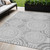 5' X 8' Gray And Dark Gray Geometric Washable Indoor Outdoor Area Rug