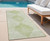 8' Runner Mint Green Geometric Washable Non Skid Indoor Outdoor Runner Rug