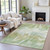 3' X 5' Green And Ivory Abstract Washable Indoor Outdoor Area Rug - Green, Ivory
