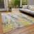 5' X 8' Yellow And Ivory Abstract Washable Indoor Outdoor Area Rug - 880016789607