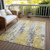5' X 8' Yellow And Ivory Abstract Washable Indoor Outdoor Area Rug - 880016789607
