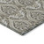 8' Taupe And Beige Damask Washable Indoor Outdoor Runner Rug
