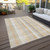 5' X 8' Ivory Beige And Tan Plaid Washable Indoor Outdoor Area Rug