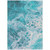 3' X 5' Teal Blue And Ivory Abstract Washable Indoor Outdoor Area Rug - Teal Blue, Ivory