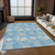 5' X 8' Sky Blue Gray And Ivory Polka Dot Washable Indoor Outdoor Area Rug