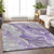 5' X 8' Purple And Ivory Abstract Washable Indoor Outdoor Area Rug - Purple, Ivory