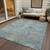 5' X 8' Blue And Gold Medallion Washable Indoor Outdoor Area Rug