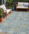 5' X 8' Blue And Gold Medallion Washable Indoor Outdoor Area Rug