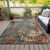 5' X 8' Pale Aqua Copper And Beige Abstract Washable Indoor Outdoor Area Rug
