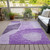 5' X 8' Eggplant Purple And Lilac Abstract Washable Indoor Outdoor Area Rug
