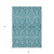 5' X 8' Teal Blue And Ivory Damask Washable Indoor Outdoor Area Rug