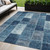 5' X 8' Navy Blue And Sky Blue Patchwork Washable Indoor Outdoor Area Rug