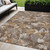 5' X 8' Brown Beige And Gray Floral Washable Indoor Outdoor Area Rug