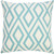 20" Aqua and White Geometric Indoor Outdoor Throw Pillow