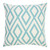 20" Aqua and White Geometric Indoor Outdoor Throw Pillow