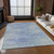 3' X 5' Denim Blue And Sky Blue Abstract Washable Indoor Outdoor Area Rug Transitional Style - Denim Blue, Sky Blue Color