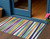 3' X 5' Blue Green And Copper Striped Washable Indoor Outdoor Area Rug