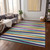 3' X 5' Blue Green And Copper Striped Washable Indoor Outdoor Area Rug