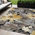5' X 8' Black And Gray Floral Washable Indoor Outdoor Area Rug - 880016644005