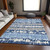 5' X 8' Navy Blue Ivory And Denim Blue Striped Washable Indoor Outdoor Area Rug