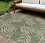 8' X 10' Ivory And Green Palm Leaf Indoor Outdoor Area Rug - Ivory, Green