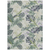 3' X 5' Artichoke Green Lavender And Ivory Botanical Leaves Washable Indoor Outdoor Area Rug