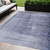 5' X 8' Navy Blue And Sky Blue Abstract Washable Indoor Outdoor Area Rug