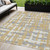 5' X 8' Gold Ivory And Gray Striped Washable Indoor Outdoor Area Rug
