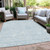 3' X 5' Sky Blue And Ivory Floral Washable Indoor Outdoor Area Rug