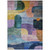 5' X 8' Blue Purple And Green Abstract Washable Indoor Outdoor Area Rug