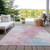5' X 8' Blush Ivory And Blue Abstract Washable Indoor Outdoor Area Rug