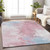 5' X 8' Blush Ivory And Blue Abstract Washable Indoor Outdoor Area Rug