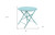 30" Aqua Rounded Aluminum Folding Outdoor Bistro Table with Umbrella Hole