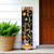36" Black And Orange Solid Wood Thanksgiving Autumn Leaves Porch Sign