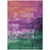 3' X 5' Purple Salmon And Green Abstract Washable Indoor Outdoor Area Rug