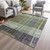 3' X 5' Artichoke Green Charcoal And Purple Striped Washable Indoor Outdoor Area Rug - Artichoke Green, Charcoal, Purple