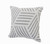 20" X 20" Gray And White 100% Cotton Geometric Zippered Pillow