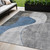 3' X 5' Denim Blue And Sky Blue Abstract Washable Indoor Outdoor Area Rug Transitional Style - Denim Blue, Sky Blue Color