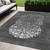5' X 8' Charcoal Gray And Silver Abstract Washable Indoor Outdoor Area Rug