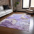 5' X 8' Gray and Purple Abstract Washable Non Skid Indoor Outdoor Area Rug Transitional Style - Gray, Purple Color