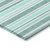 3' X 5' Turquoise Striped Washable Indoor Outdoor Area Rug