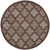 4' Dark Brown And Light Brown Round Geometric Indoor Outdoor Area Rug