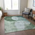 5' X 8' Mint Green And Fern Green Geometric Washable Indoor Outdoor Area Rug