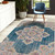 7' x 9' Teal Blue Medallion Power Loom Area Rug With Fringe - 606114770268