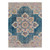 7' X 9' Blue Rust And Beige Medallion Area Rug