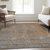 3' X 5' Gray Charcoal And Orange Abstract Washable Indoor Outdoor Area Rug