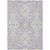 5' X 8' Lavender Gray And Beige Floral Washable Indoor Outdoor Area Rug