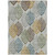 5' X 8' Gray Silver And Teal Blue Floral Washable Indoor Outdoor Area Rug